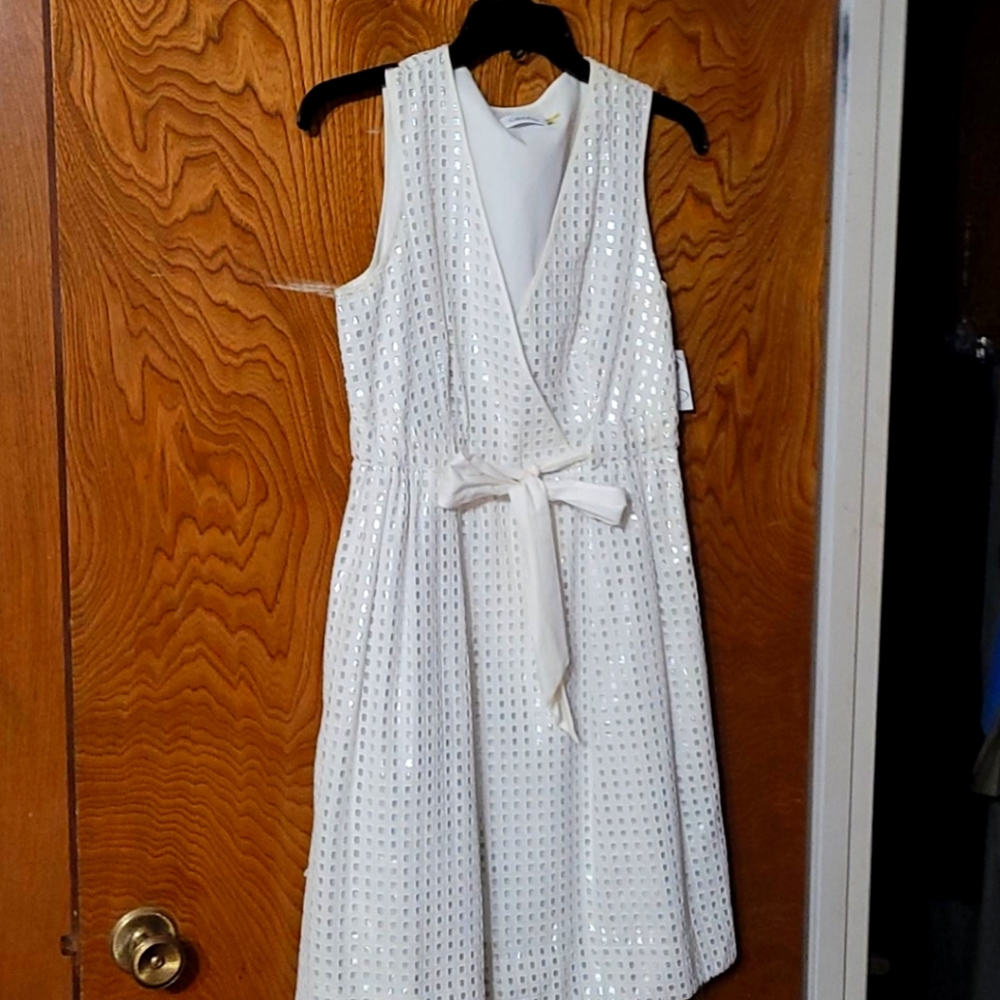 White and silver summer dress
